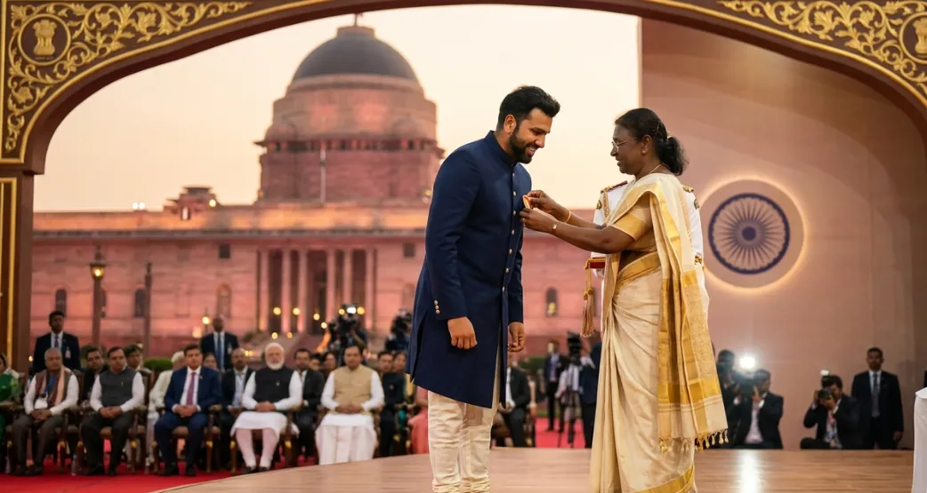 இந்தியாவின் உயரிய விருது ரோஹித் சர்மாவுக்கு வழங்கப்பட்டது!