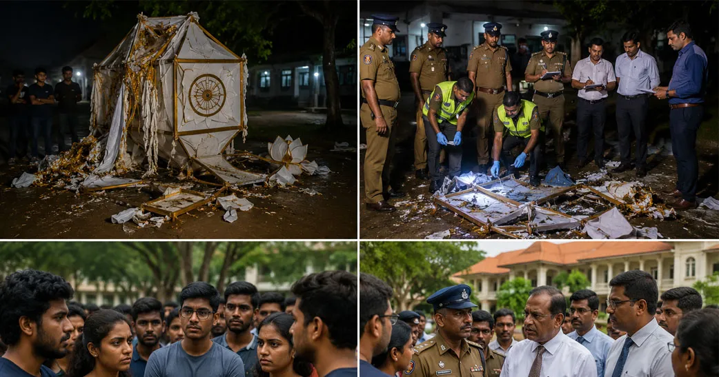 யாழ். பல்கலைக்கழகத்தில் வெசாக் கூடு உடைப்பு…!பொலிஸார் தீவிர விசாரணை.