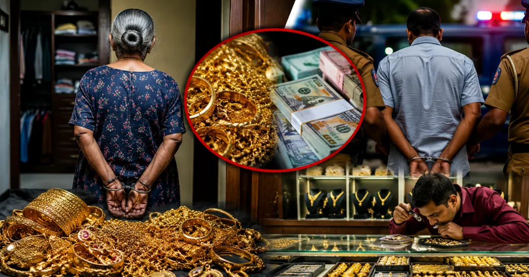 15 பவுணுக்கும் மேற்பட்ட நகை திருட்டு…! 70 வயது வீட்டுப் பணியாளரும் நகைக்கடை உரிமையாளரும் கைது