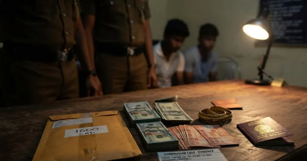 காரைநகரில் அதிரடி..! கொள்ளையடிக்கப்பட்ட வெளிநாட்டுப் பணம், நகைகளுடன் இருவர் கைது.