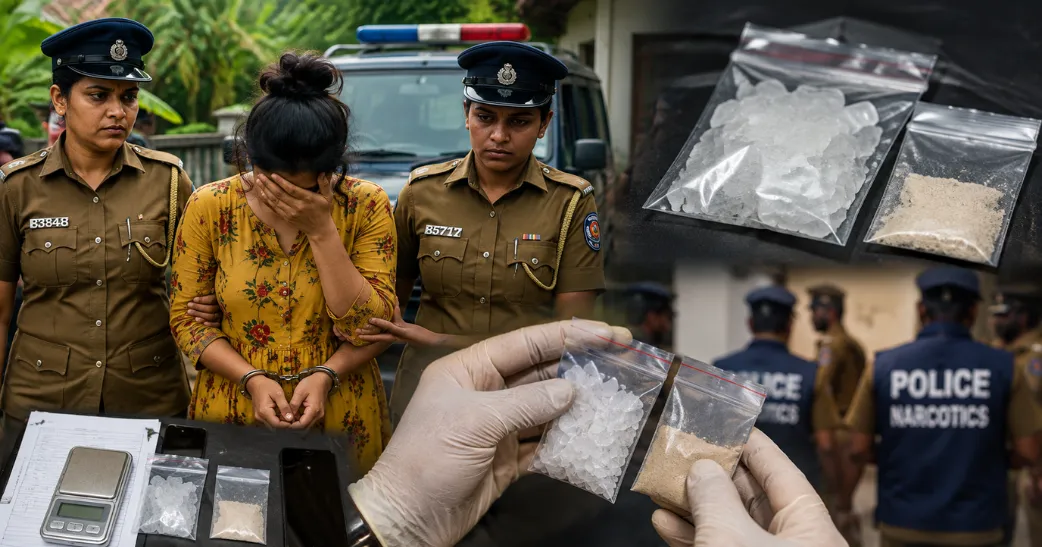 அம்பாறையில் போதைப்பொருள் விநியோகத்தில் ஈடுபட்டதாகக் கூறப்படும் 28 வயதுப் பெண் கைது…! ‘ஐஸ்’, ஹெரோயின் மீட்பு.