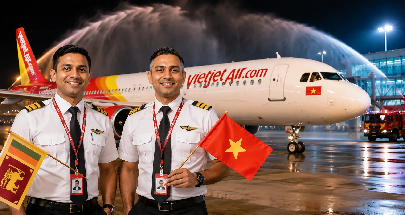 இலங்கை – வியட்நாம் நேரடி விமான சேவை ஆரம்பம்…! முதல் Vietjet விமானத்தை இயக்கிய இரு இலங்கையர்கள்.