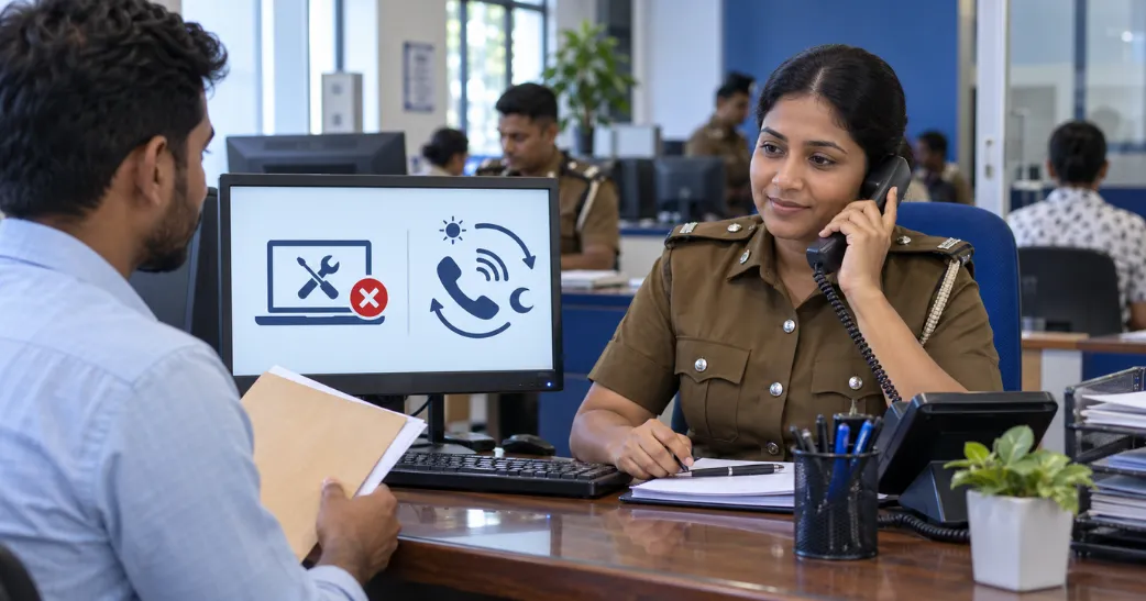 காவல்துறை நற்சான்றிதழுக்கான இணையவழி விண்ணப்பம் தற்காலிகமாக இடைநிறுத்தம்…! பிரச்சினைகளைத் தெரிவிக்க 24 மணி நேர தொலைபேசி இலக்கங்கள் அறிமுகம்.